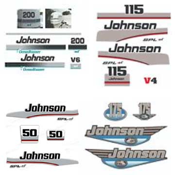 Johnson Outboard Decals - Year 1990 to 1999 - 6 to 250 HP