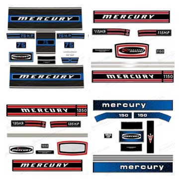 Mercury Outboard Decals - By year 1970 to 1979